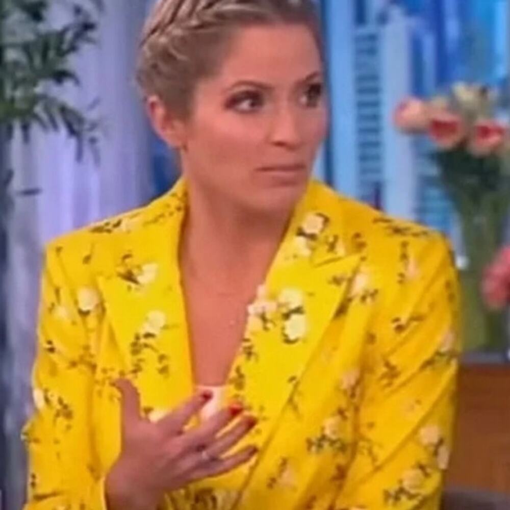 Alice + Olivia Justin Rolled Cuff Double Breasted Floral Yellow Blazer Size 6 - Picture 3 of 9